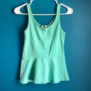Express blue turquoise peplum tank top